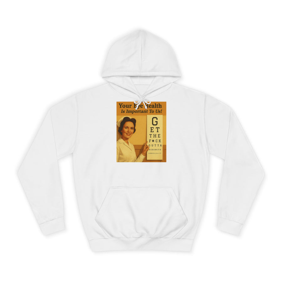 Your Eye Health Is Important To Us Hoodie – Satirisches 50s-Motiv mit Sehtest
