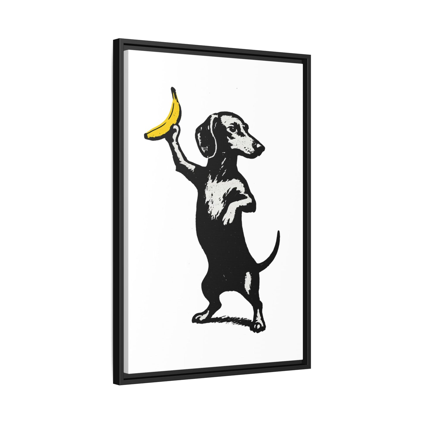 Dackel mit Banane – Banksy-inspirierter Art Print