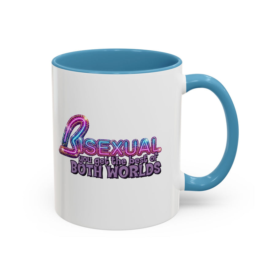 Mug Bisexual – You Get The Best Of Both Worlds | Effet paillettes coloré pour Bi Pride & CSD