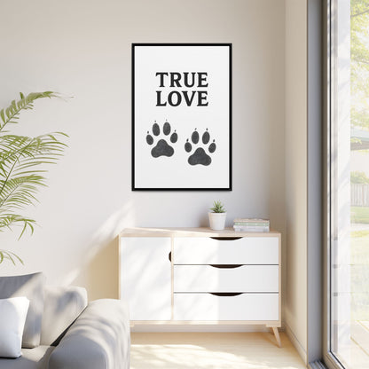 TRUE LOVE – Gerahmtes Wandbild mit Pfotenabdrücken | Tierliebe als stilvolles Geschenk