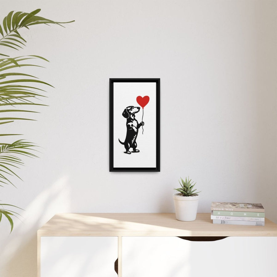 Canvas Bild – Dackel mit Herzballon-True Insights
