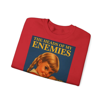 Sweatshirt – Sweatshirt „The Heads of My Enemies“ – Subversive Kunst zum Anziehen | True Insights Design mit Humor