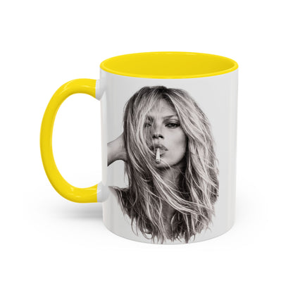 Kate Moss Tasse – Ikonisches Schwarz-Weiß Portrait Kaffeebecher | Fashion Legende Geschenk für Fans