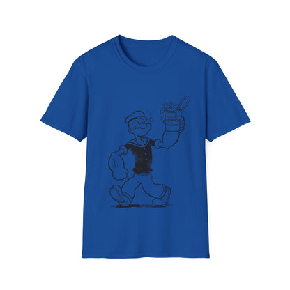 Popeye Spinat Dose T-Shirt Unisex – Retro Comic Kult Sailor Cartoon Fan Shirt Geschenk