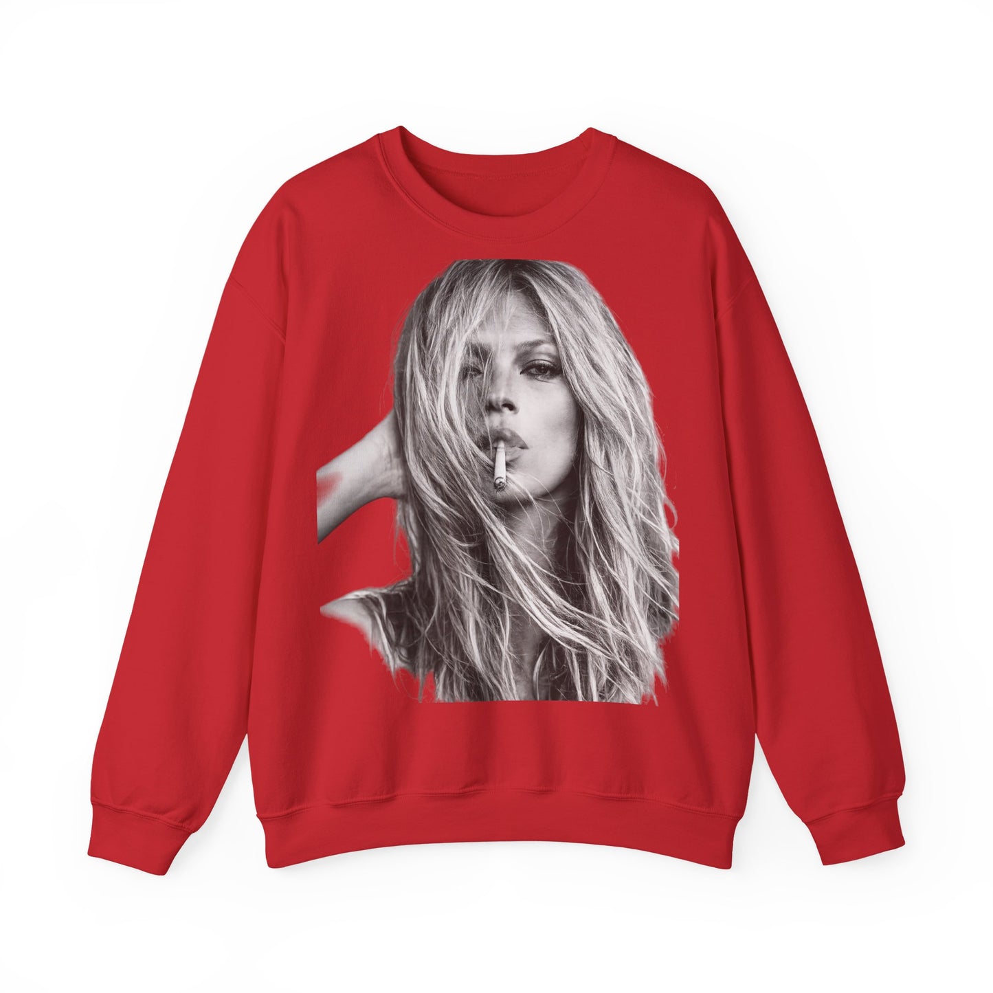 Kate Moss Sweatshirt – Schwarz-Weiß Portrait Kult-Pullover für Fashion & Vintage Fans, ikonisches Model Motiv