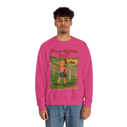 Sweatshirt – Where the Hell Am I? – Vintage Sweatshirt mit nostalgischem Lost-Boy-Motiv | True Insights Design mit Humor