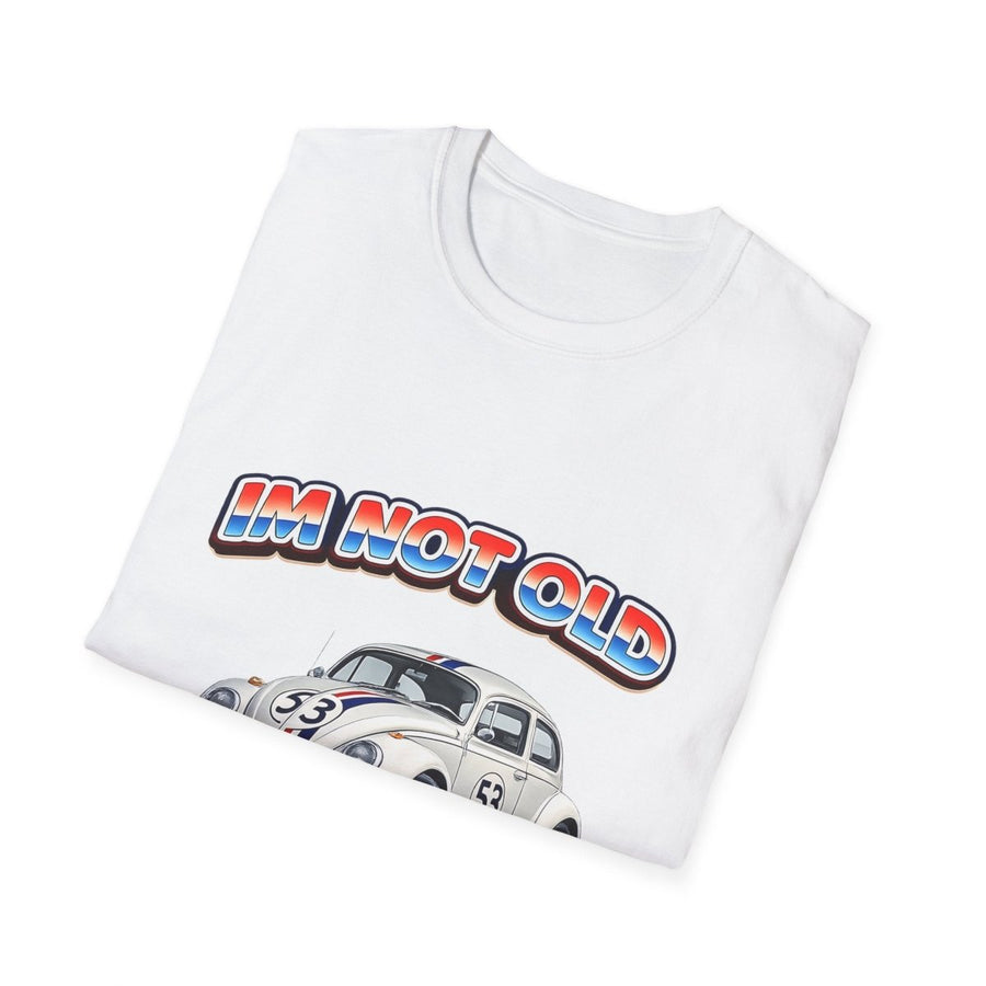 True Insights T-Shirt I'm Not Old I'm Classic mit satirischem Retro Käfer Spruch Nahaufnahme
