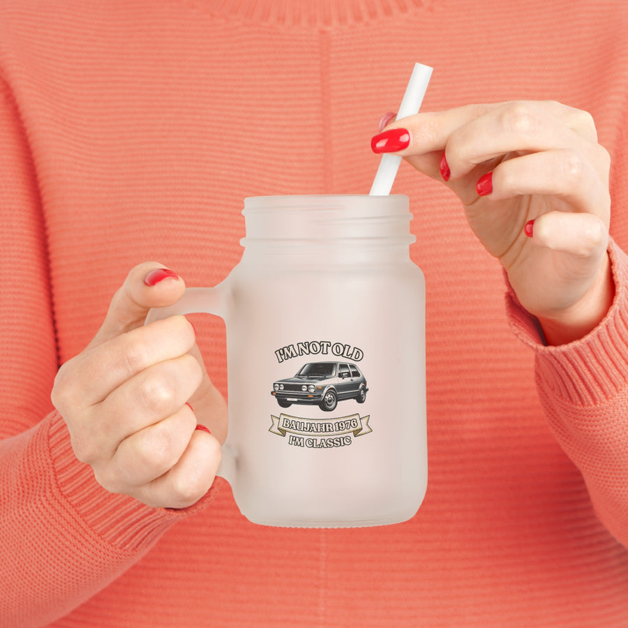 Born in 1976 Mason Jar – 50th Birthday Gift | VW Golf