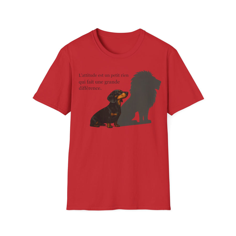 Dachshund T-Shirt – FRENCH print « L'attitude est un petit rien qui fait une grande différence » – Funny Gift for Dog Lovers
