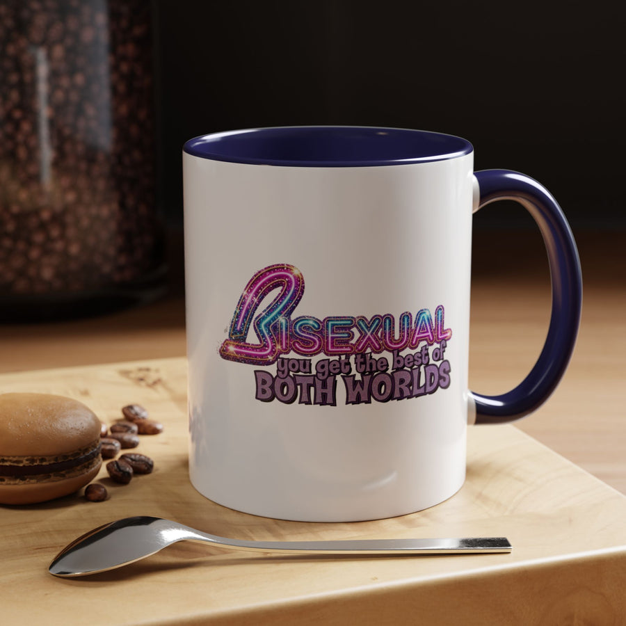 Mug Bisexual – You Get The Best Of Both Worlds | Effet paillettes coloré pour Bi Pride & CSD