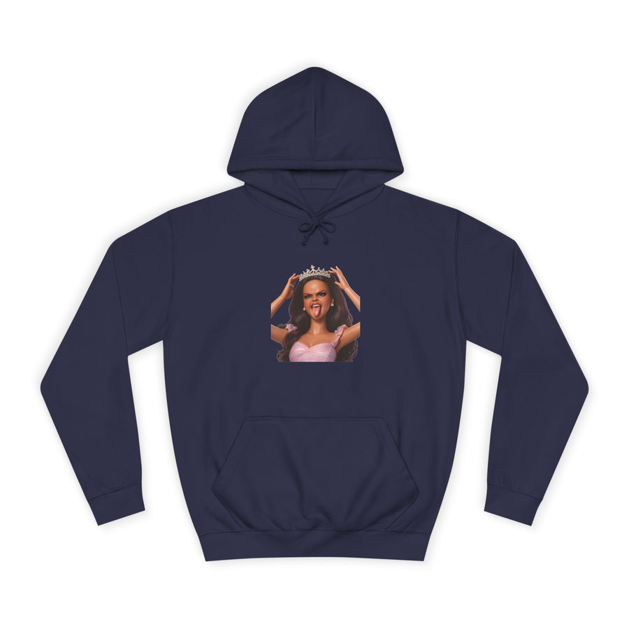 True Insights Barbicore Prinzessin Hoodie – Freches Puppen-Motiv mit Krone und Zunge raus in Oxford Navy
