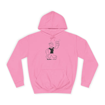 True Insights Hoodie Popeye Spinat Dose Comic Motiv Kapuzenpullover in Candyfloss Pink für Retro Fans