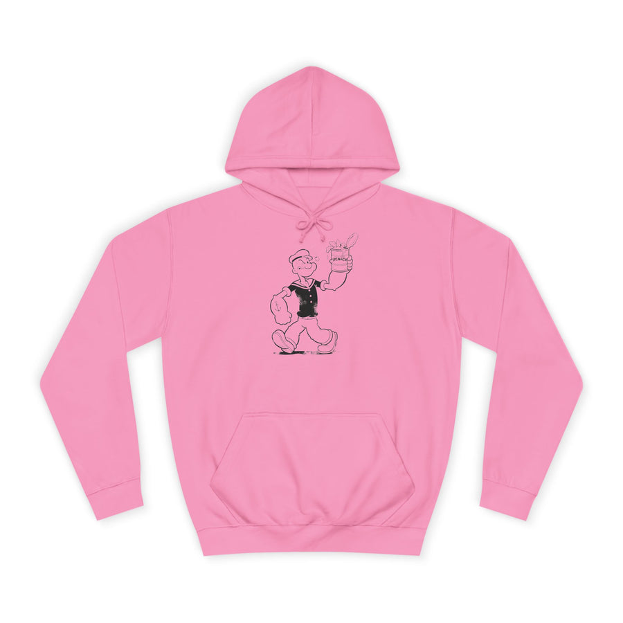True Insights Hoodie Popeye Spinat Dose Comic Motiv Kapuzenpullover in Candyfloss Pink für Retro Fans