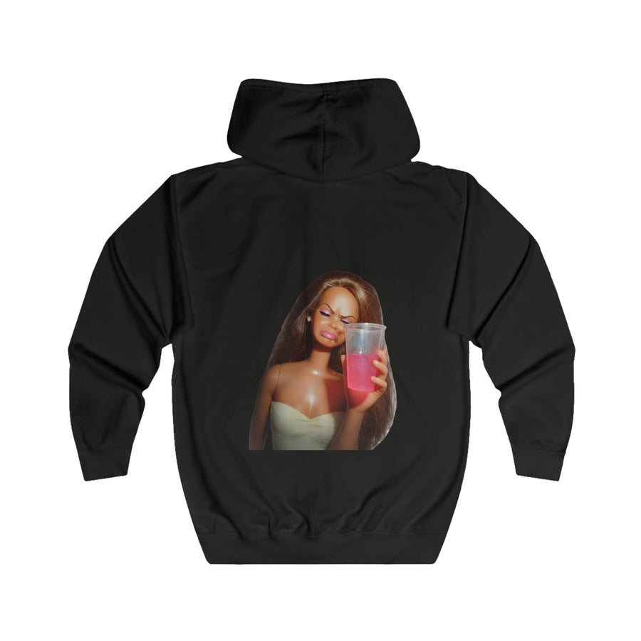 Party Doll Zip-Hoodie – Lustiger Partypulli mit Puppen-Motiv