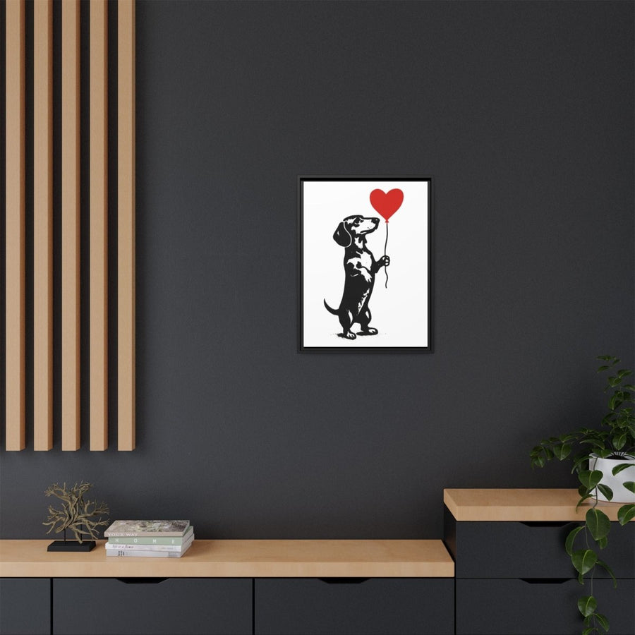 Canvas Bild – Dackel mit Herzballon-True Insights