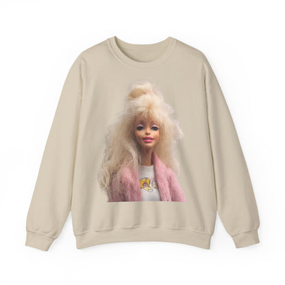 Retro Puppen Portrait T-Shirt Damen | 80er Jahre Blond Doll Fashion Shirt | Pinke Jacke Vintage Style Geschenk