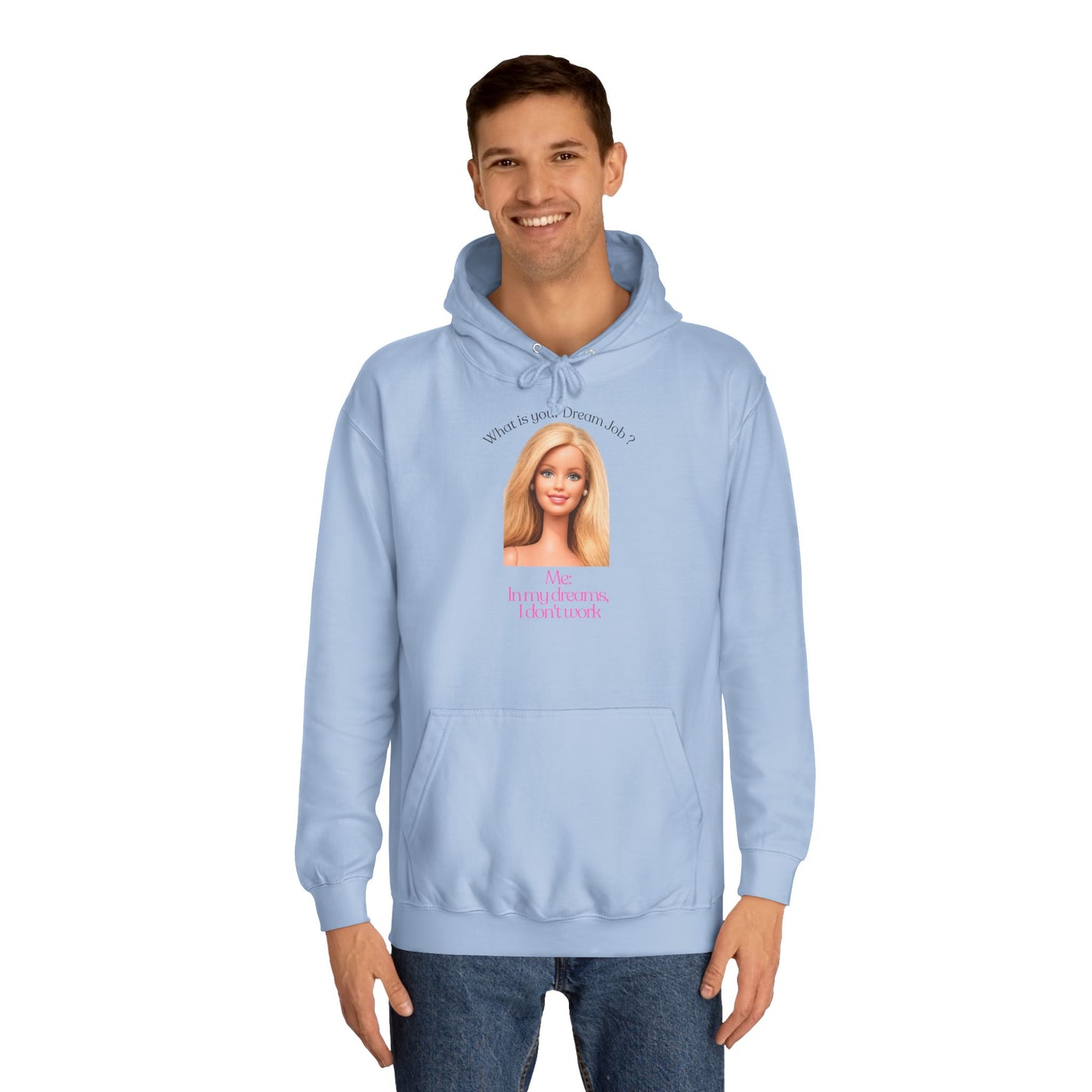 Lustiges Hoodie 'In my dreams I don't work' – Witziger Spruch Traumjob Kapuzenpullover für Faulenzer & Antiarbeit-Fans