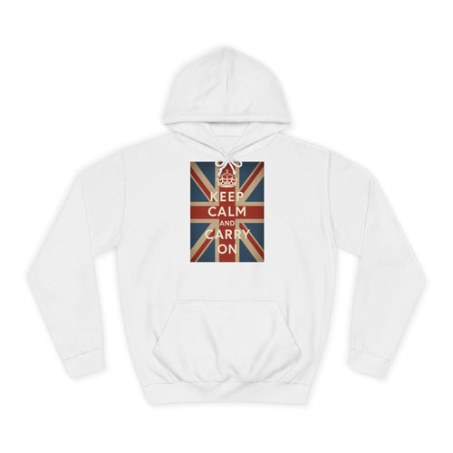 Keep Calm and Carry On Hoodie – Union Jack Britische Flagge Krone Vintage Retro Kapuzenpullover für UK-Fans