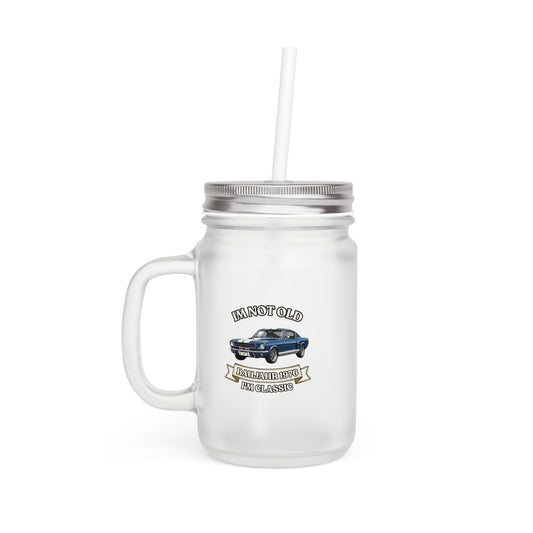 Baujahr 1976 Mason Jar - I'm Not Old I'm Classic - Oldtimer Trinkglas zum 50. Geburtstag, Geschenk für Auto-Fans