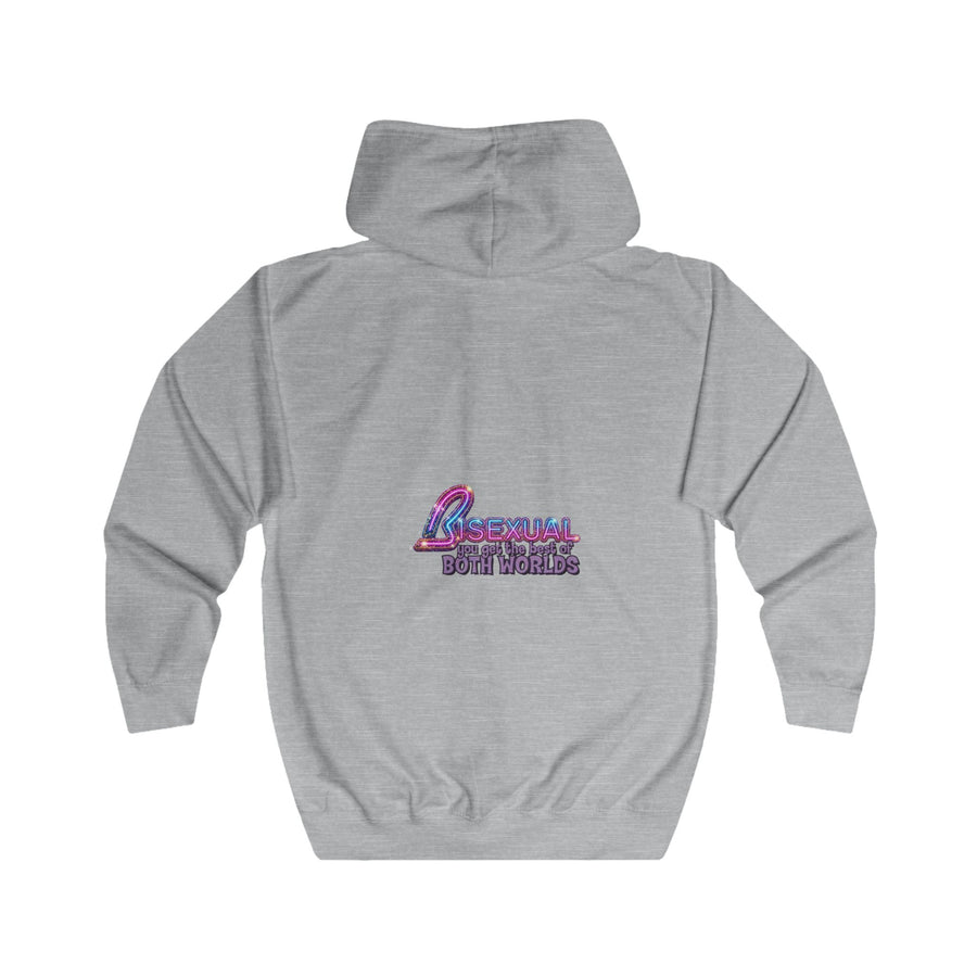 Bisexual – Best of Both Worlds Zip-Hoodie – Glitter-motief voor Bi Pride en CSD