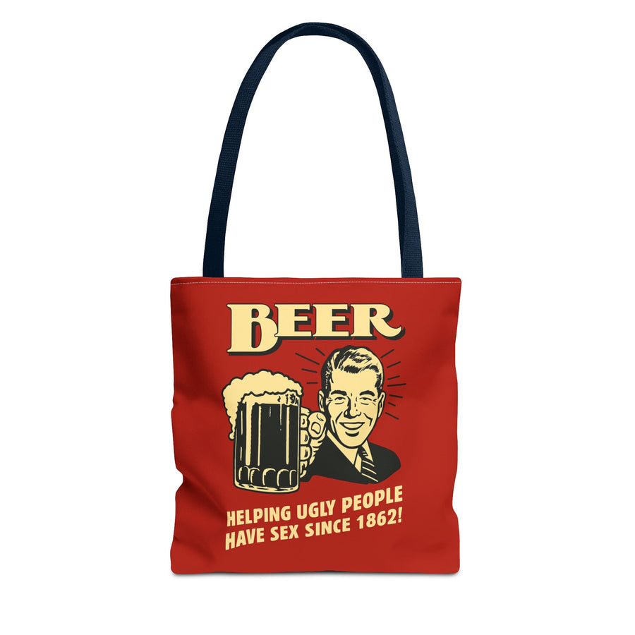 True Insights Bier Einkaufstasche Retro Motiv Geschenkidee in Navy