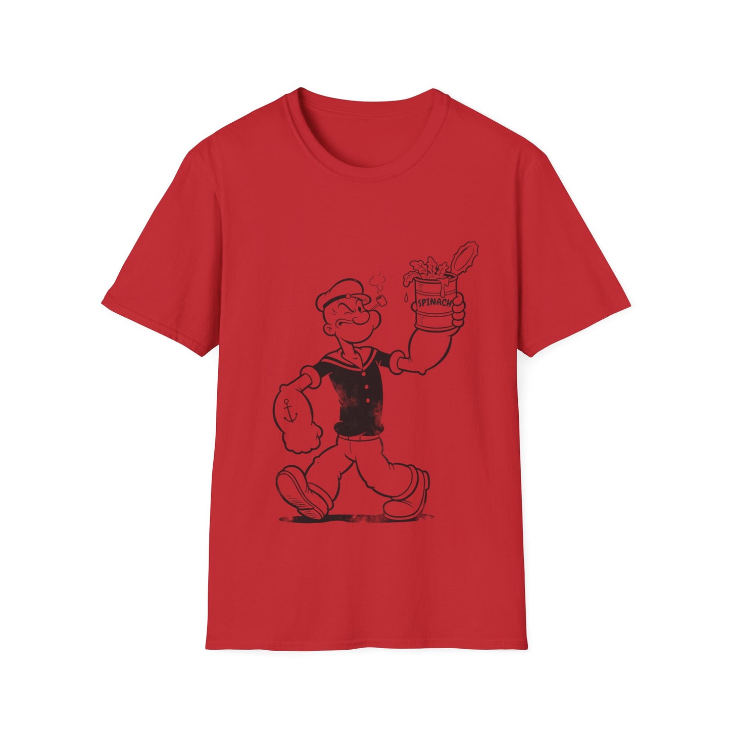 Popeye Spinat Dose T-Shirt Unisex – Retro Comic Kult Sailor Cartoon Fan Shirt Geschenk