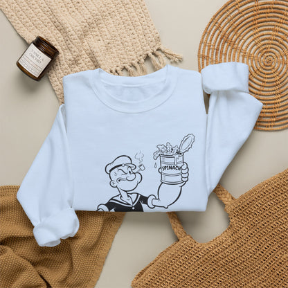True Insights Sweatshirt Popeye Spinat Dose Retro Comic Motiv für Cartoon-Liebhaber