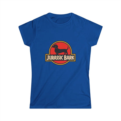 Jurassic Bark Dackel Damen T-Shirt - Lustiges Hunde Shirt für Dackelbesitzer & Filmfans