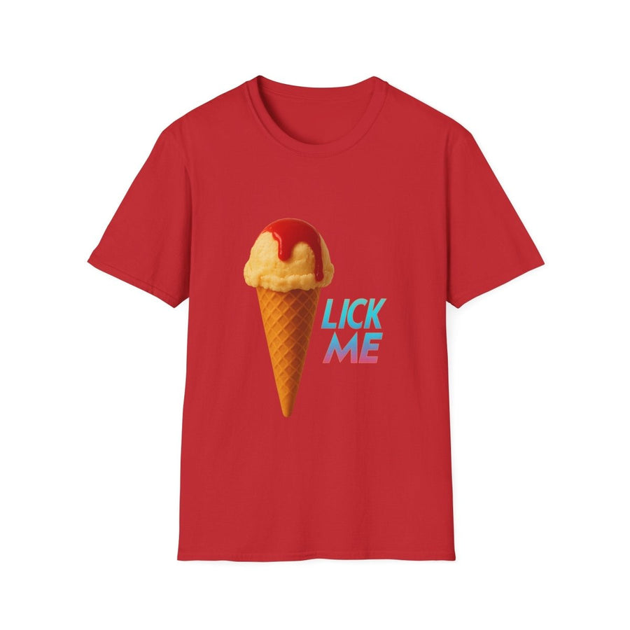 True Insights Lick Me T-Shirt lustiger Eis Print in Rot