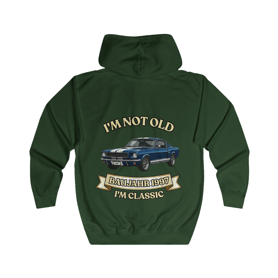 True Insights Geschenk zum 30. Geburtstag – Sweatjacke Jahrgang 1997 Muscle Car | Zip-Hoodie mit Rückendruck