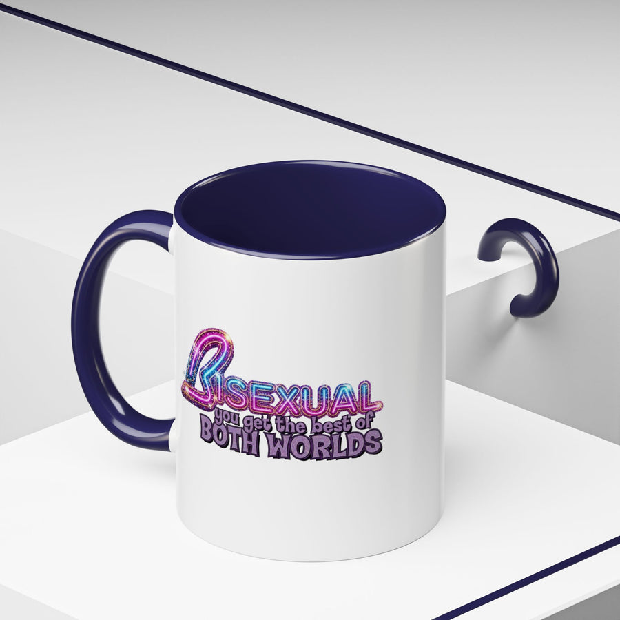 Mug Bisexual – You Get The Best Of Both Worlds | Effet paillettes coloré pour Bi Pride & CSD