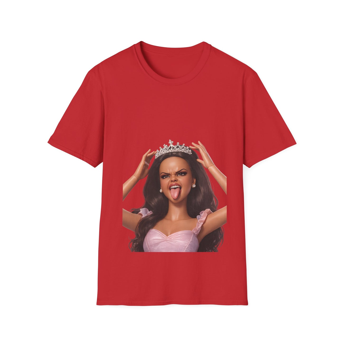 Barbicore T-Shirt Unisex – Freche Puppen-Prinzessin mit Krone & Zunge raus, Pink Aesthetic Statement Shirt