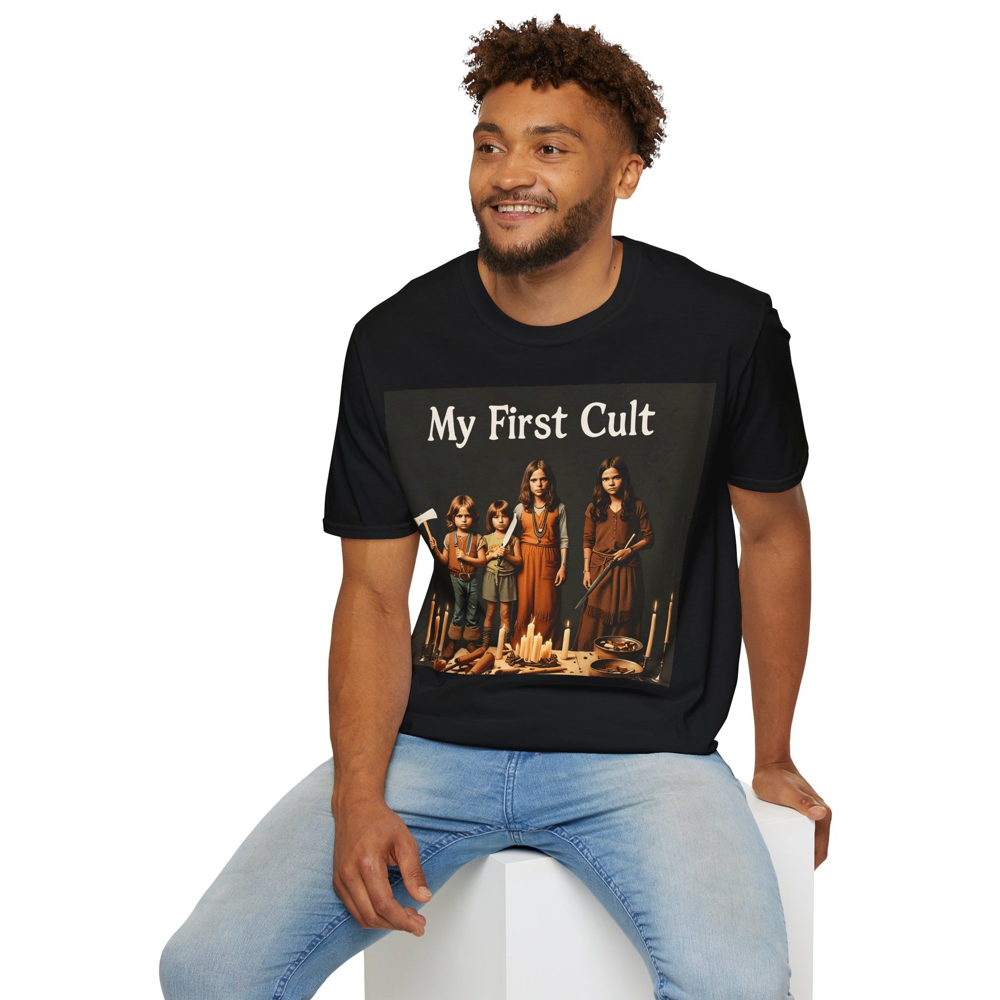Cult Statement Tee - My First Cult T-Shirt – Freches Satire-Design für mutige Statements | True Insights