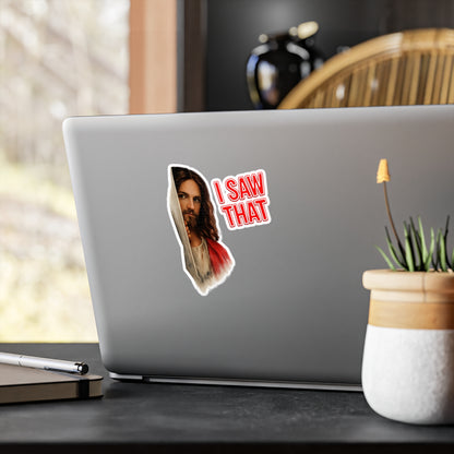 I SAW THAT Jesus Sticker – Lustiger Meme Aufkleber, christlicher Humor, witziges Geschenk für Gläubige & Meme-Fans