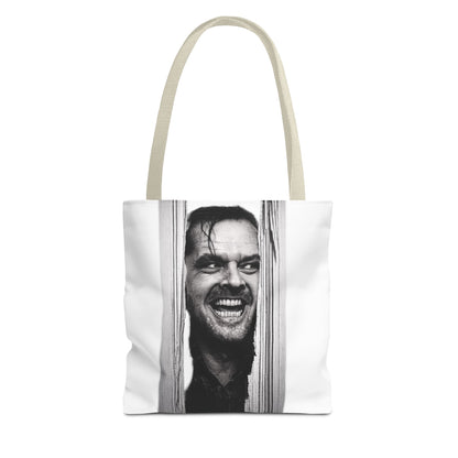 The Shining Tote Bag – Jack Torrance Jack Nicholson Kult-Horror Motiv – Schwarz-Weiß Stofftasche für Filmfans & Horror-Liebhaber