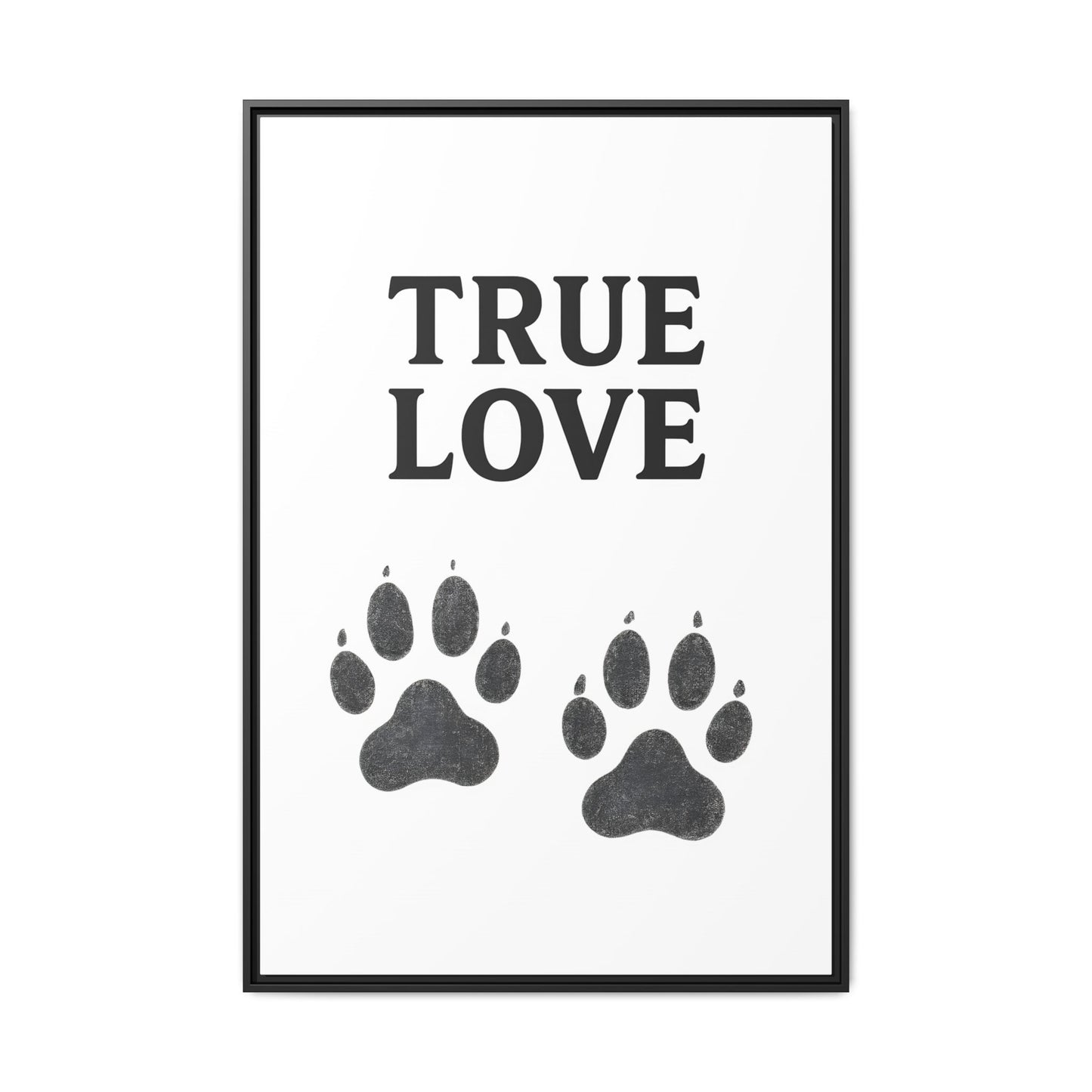 TRUE LOVE – Gerahmtes Wandbild mit Pfotenabdrücken | Tierliebe als stilvolles Geschenk
