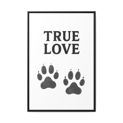 TRUE LOVE – Gerahmtes Wandbild mit Pfotenabdrücken | Tierliebe als stilvolles Geschenk