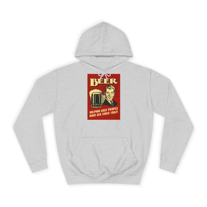 BEER Hoodie Retro Vintage Bier Spruch - Helping Ugly People - Lustiges Geschenk für Bierliebhaber, Party & Herren