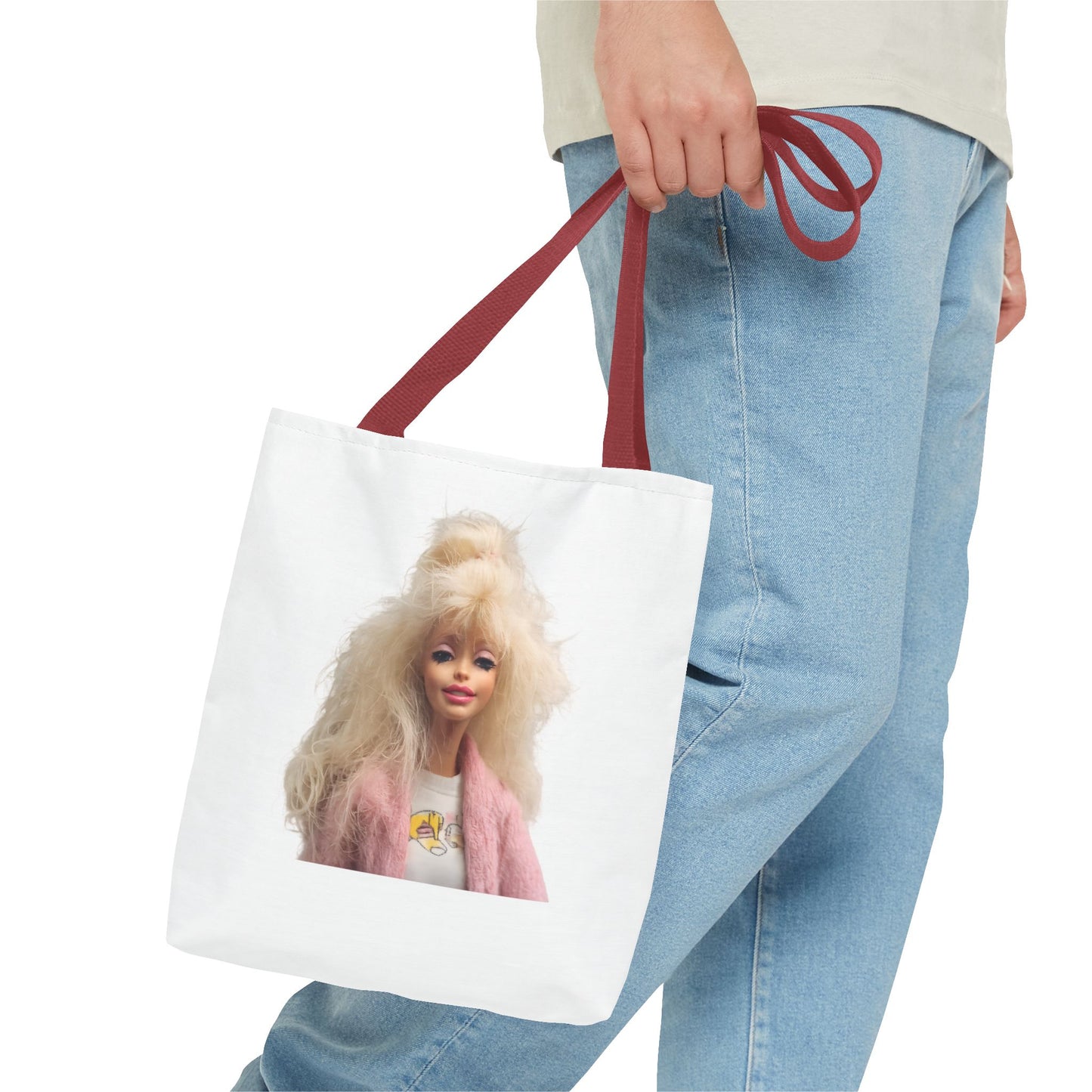 Retro Barbie Puppe Tote Bag – 80er Style Blonde Doll Print, Kult Fashion Shopper für Sammler & Nostalgie-Fans