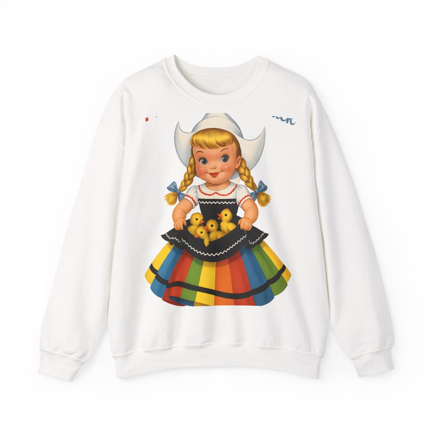 I Don't Give A Duck Sweatshirt - Lustiges Retro Holländermädchen mit Entchen, Vintage Humor Geschenk