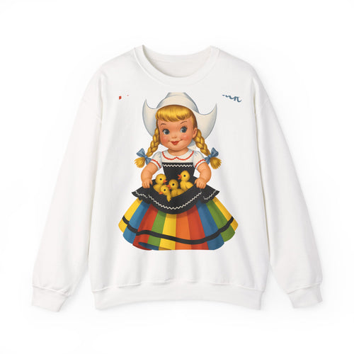 I Don't Give A Duck Sweatshirt - Lustiges Retro Holländermädchen mit Entchen, Vintage Humor Geschenk
