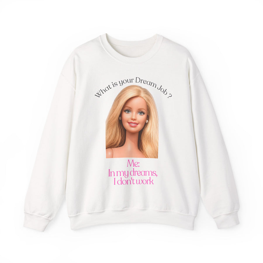 True Insights Sweatshirt In my dreams I don't work Anti-Arbeit Spruch in Weiß für Faulenzer und Büromuffel