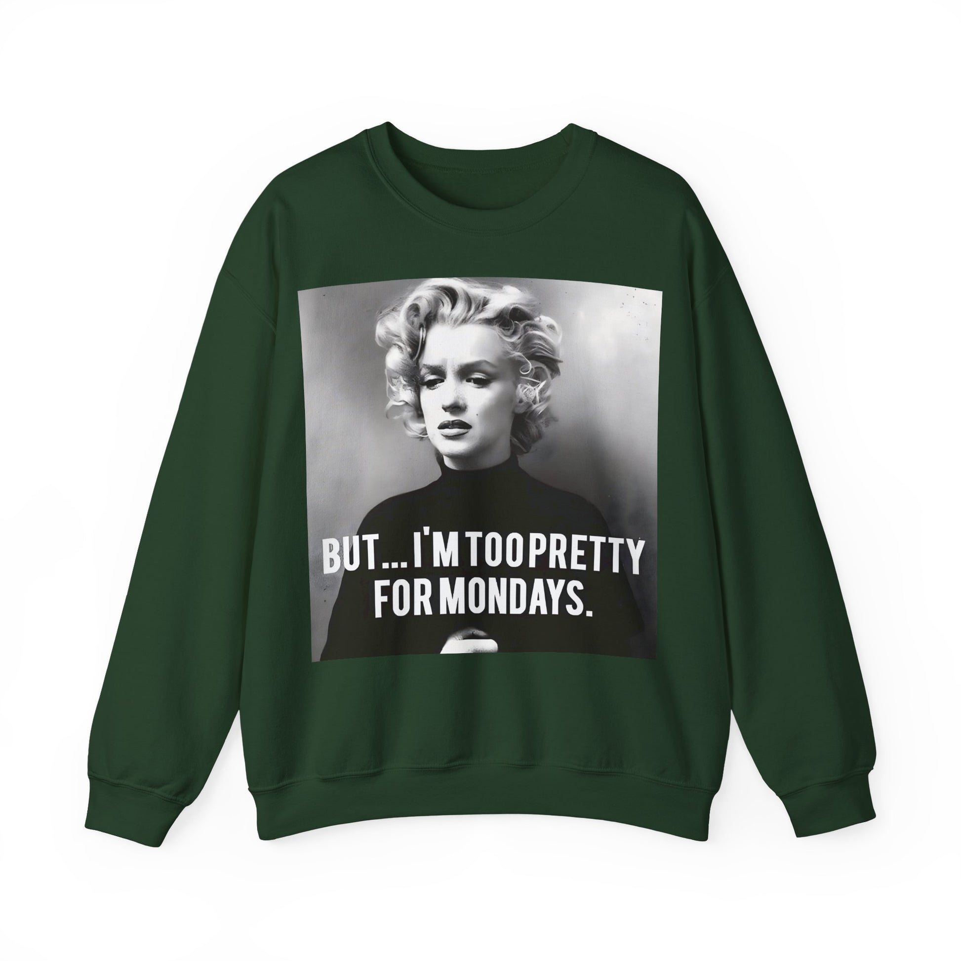 Sweatshirt – Sweatshirt – Too Pretty for Mondays – Retro Statement Pullover | True Insights Design mit Humor