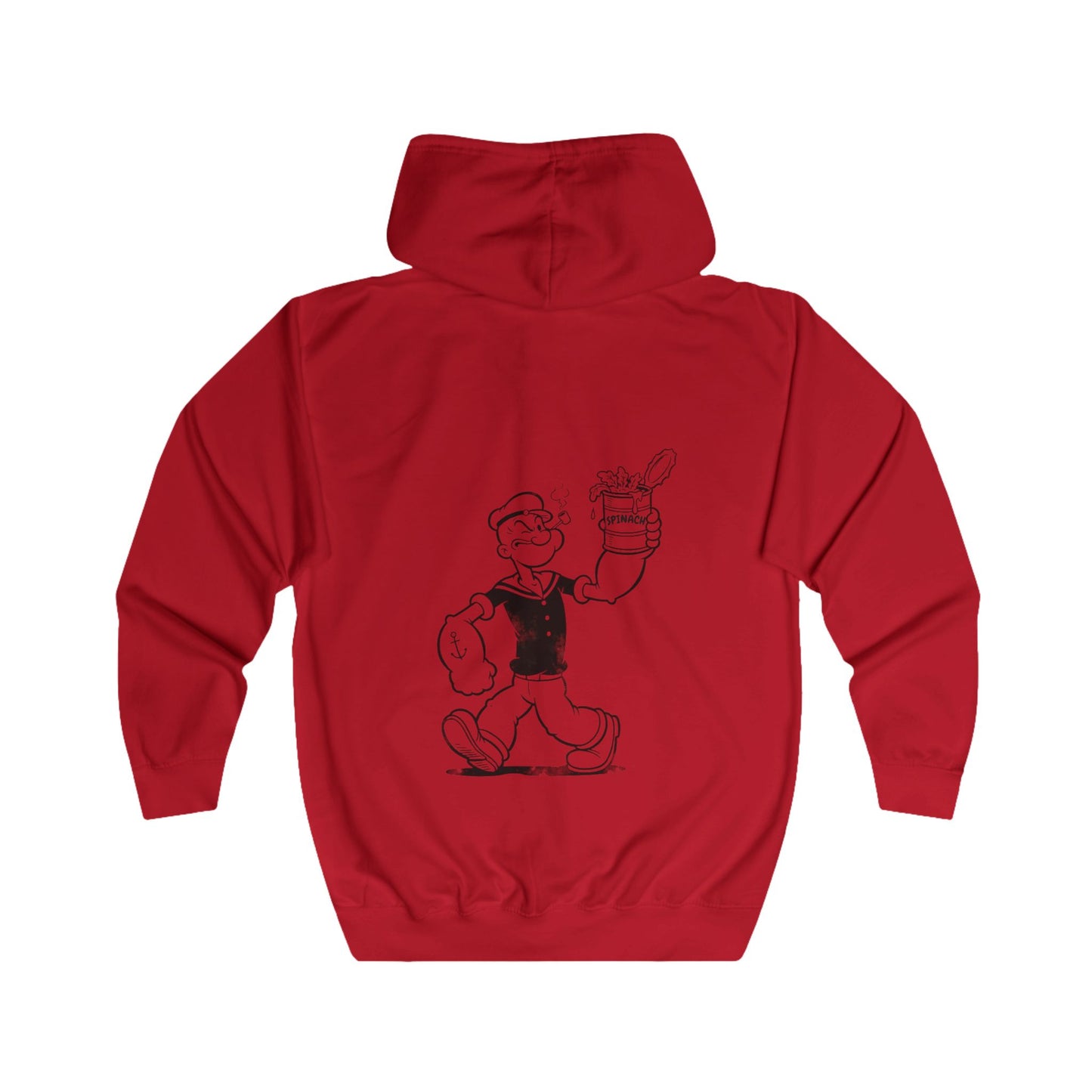 Popeye Spinat Dose Zip Hoodie – Comic Kult Retro Sailor Kapuzenjacke für Cartoon-Fans