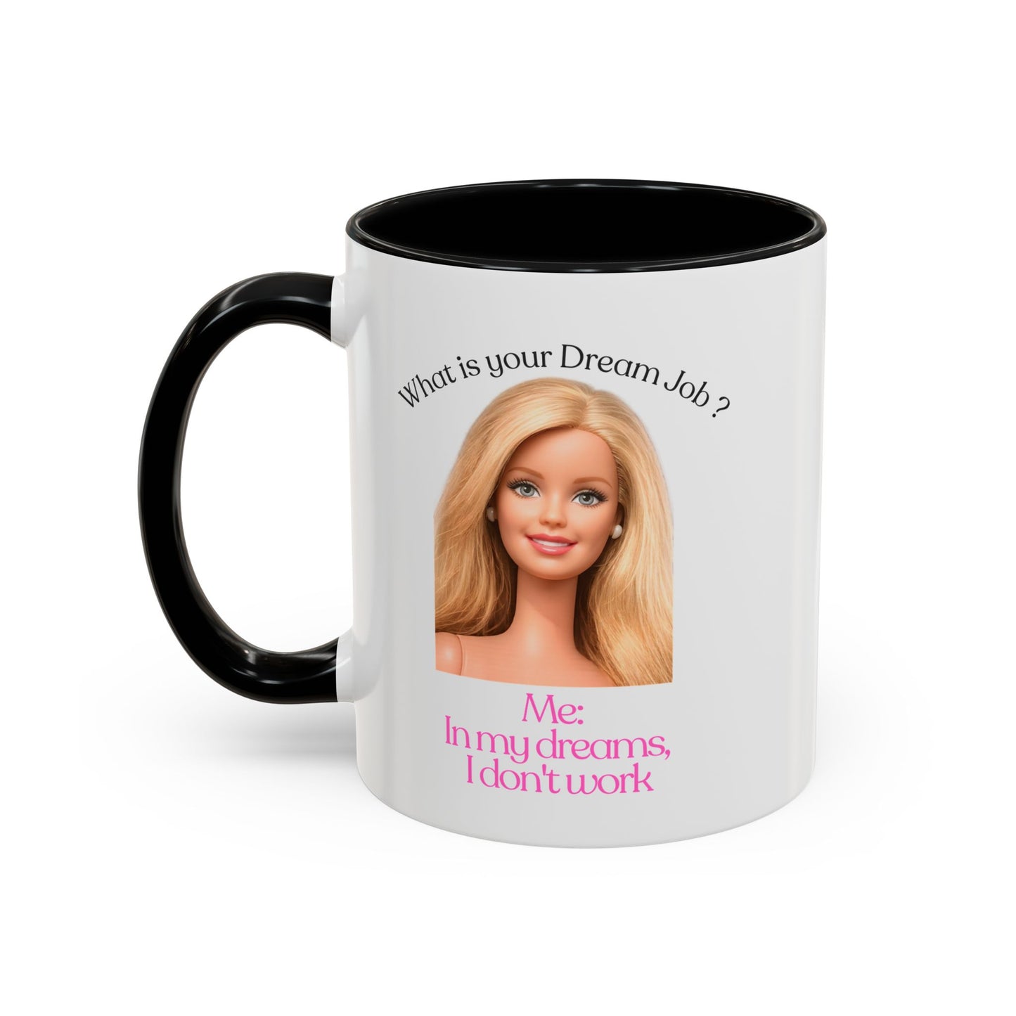 Lustige Tasse "In my dreams I don't work" - Witziger Spruch Kaffeebecher als Geschenk für faule Tage & Arbeitsmuffel