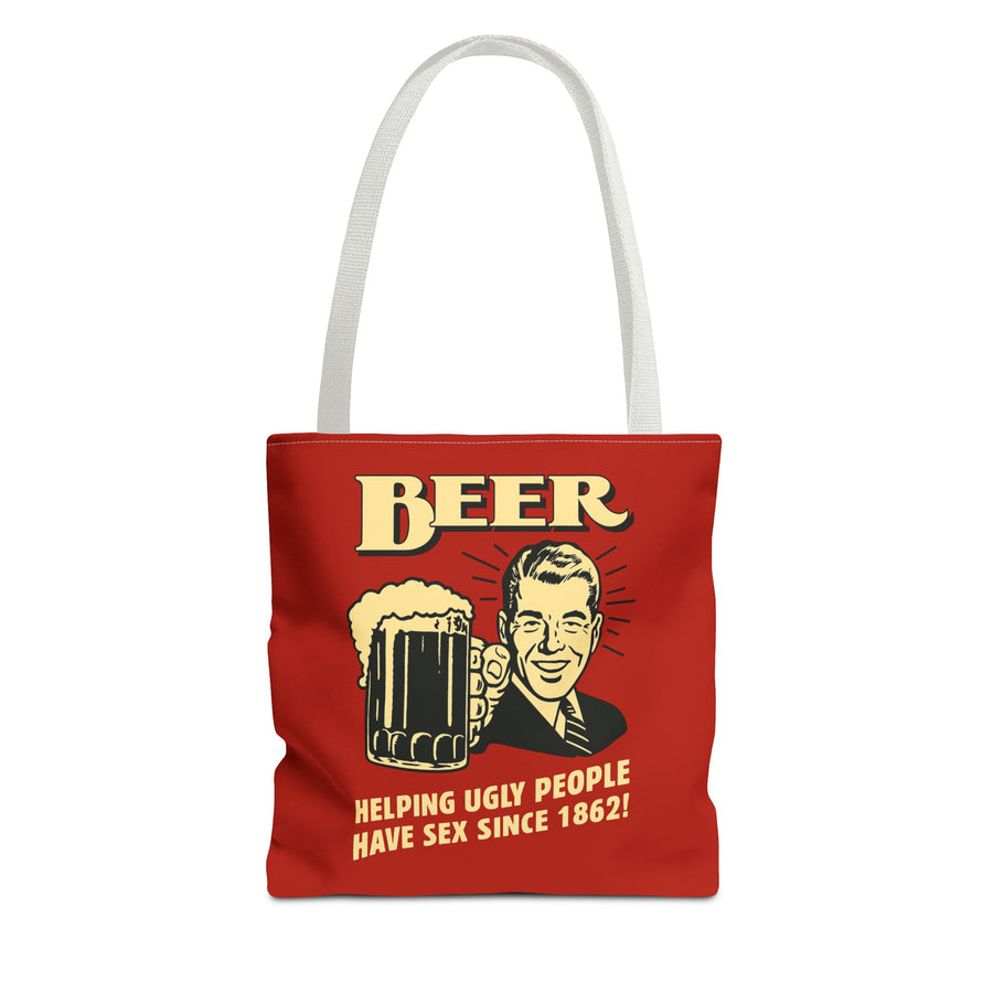 True Insights Bier Einkaufstasche satirisches Motiv seit 1862 in Weiß