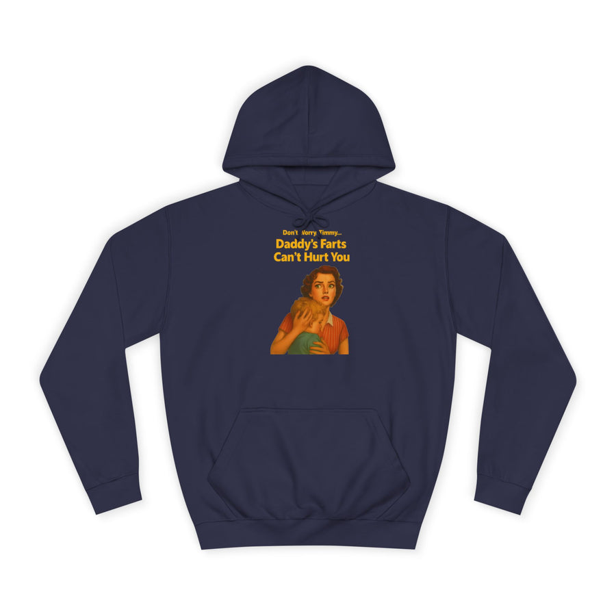 True Insights Daddy's Farts Can't Hurt You Hoodie – Satirisches Retro-Motiv mit schwarzem Humor in Oxford Navy