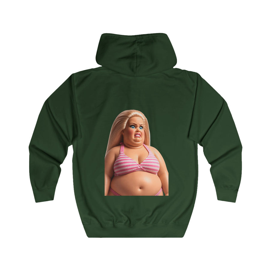 True Insights Genervte Blondine Zip-Hoodie – Lustiges Statement-Motiv mit Bikini-Puppe