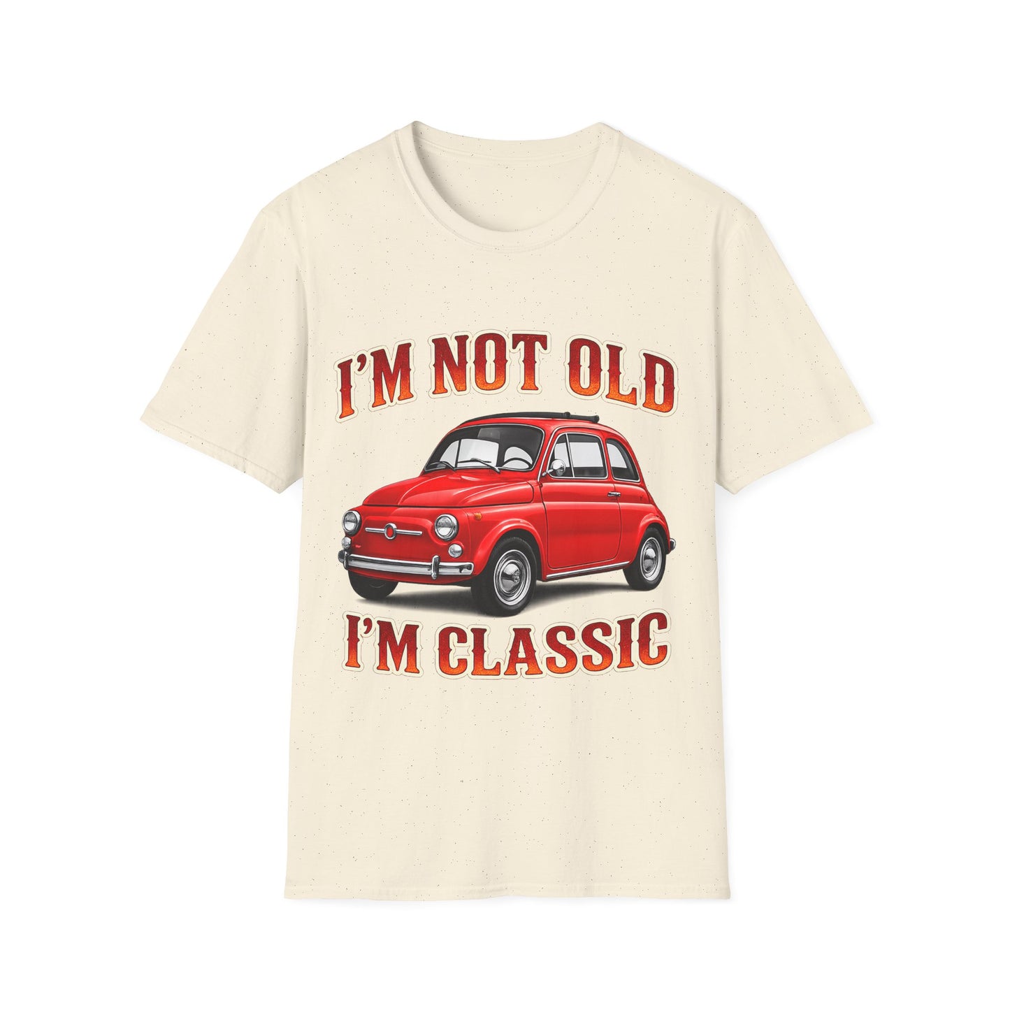 True Insights Retro T-Shirt Oldtimer Kleinwagen Motiv in Natural, Vintage Geschenk für Herren