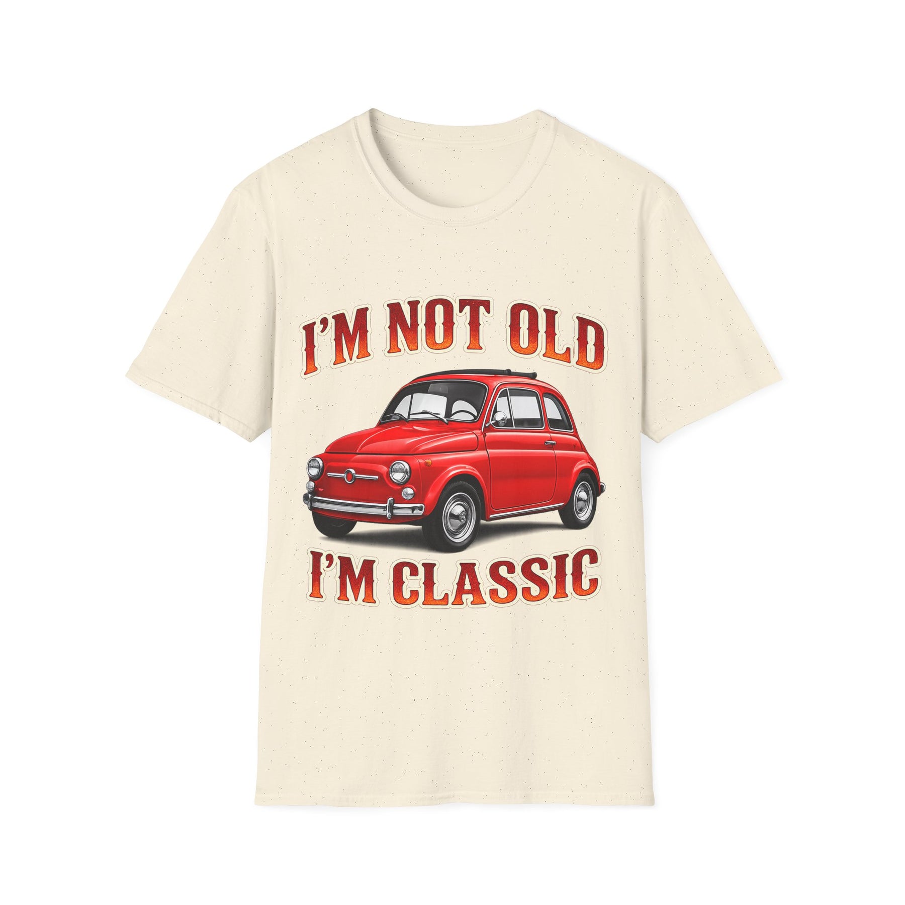 True Insights Retro T-Shirt Oldtimer Kleinwagen Motiv in Natural, Vintage Geschenk für Herren